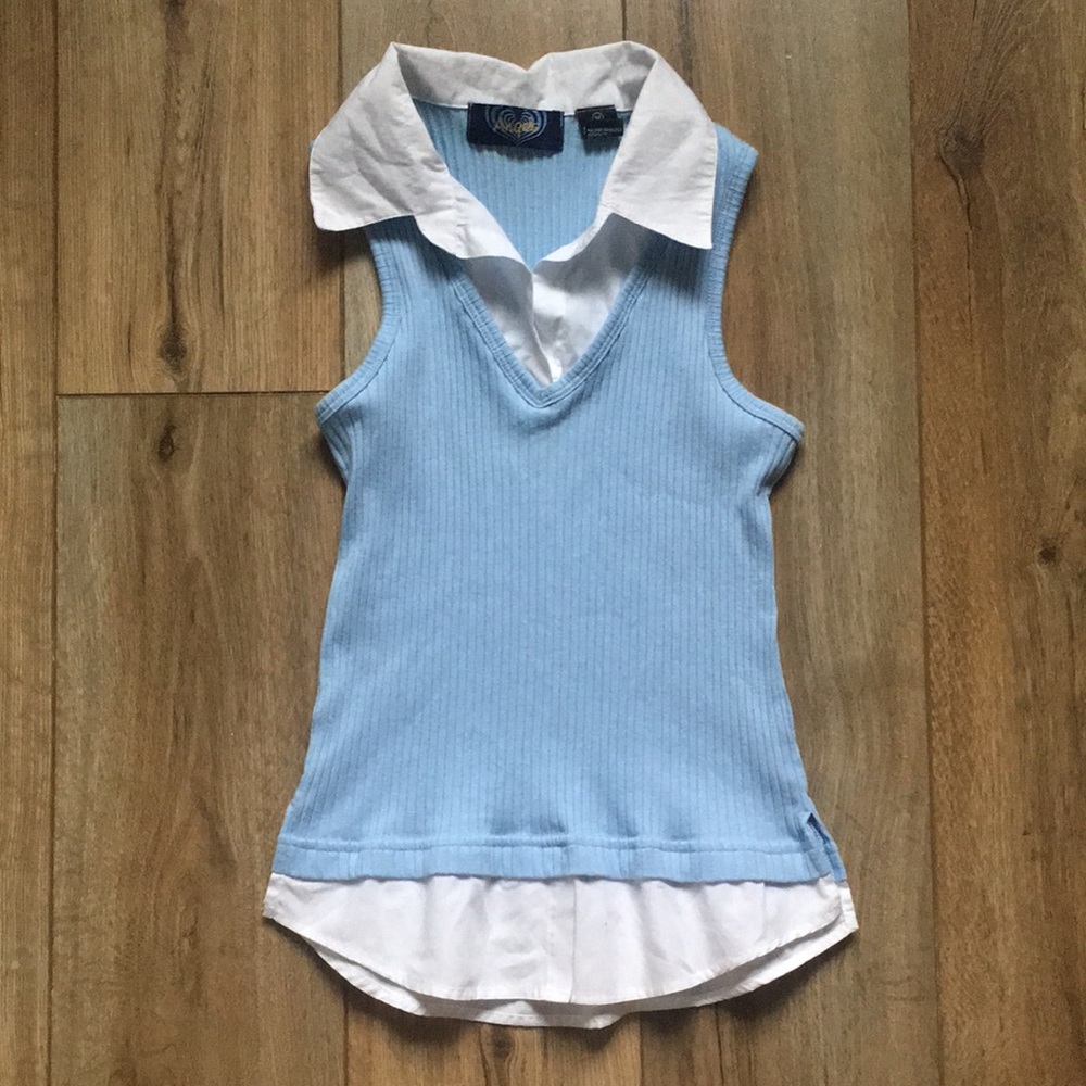 Angels y2k collared sweater vest top